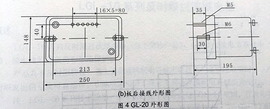 gl-15、25反時限過流繼電器板后接線圖