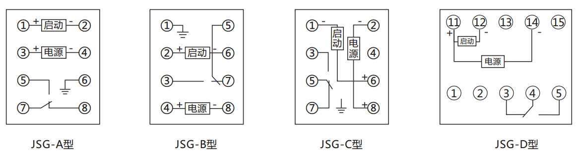 JSG-C型靜態(tài)閃光繼電器內部接線及外引接線圖（正視圖）