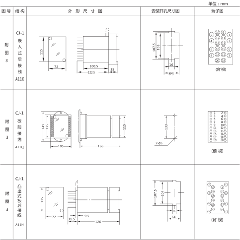 SS-62時間繼電器外形及開孔尺寸圖片