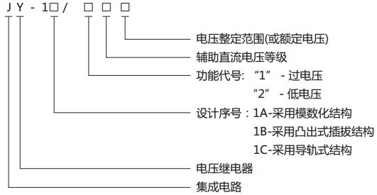 JY-1C/1電壓繼電器型號、名稱