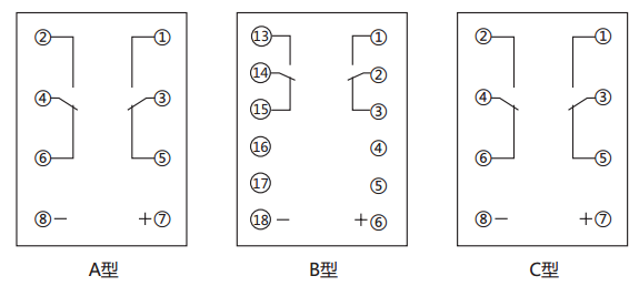 JCDY-2/C直流電壓繼電器內(nèi)部接線及外引接線圖