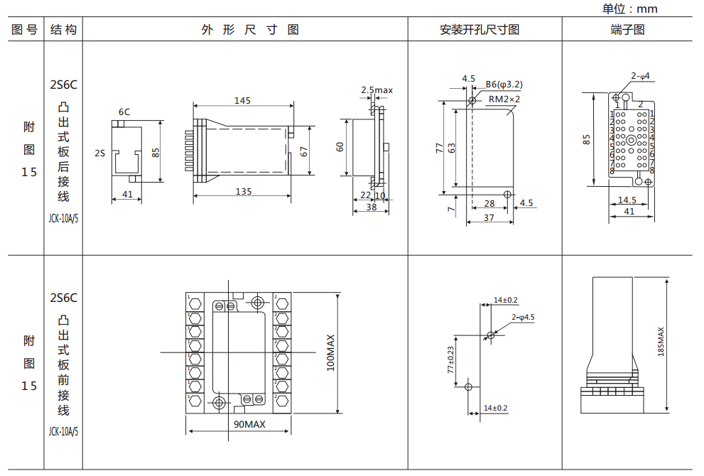 DZS-12CE/203延時中間繼電器外形及開孔尺寸